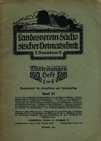 Cover of Landesverein Sächsischer Heimatschutz — Mitteilungen Band XI, Heft 4-6 : $b Monatsschrift für Heimatschutz und Denkmalpflege