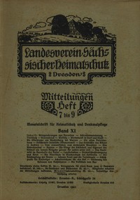 Cover of Landesverein Sächsischer Heimatschutz — Mitteilungen Band XI, Heft 7-9 : $b Monatsschrift für Heimatschutz und Denkmalpflege