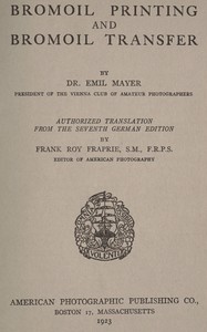 Cover of Bromoil printing and bromoil transfer