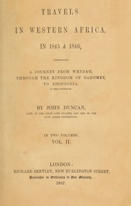 Cover of Travels in Western Africa in 1845 & 1846, Volume 2 (of 2) comprising a journey from Whydah through the Kingdom of Dahomey to Adofoodia in the interior