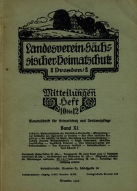 Cover of Landesverein Sächsischer Heimatschutz — Mitteilungen Band XI, Heft 10-12 : $b Monatsschrift für Heimatschutz und Denkmalpflege