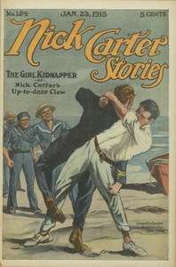 Cover of Nick Carter Stories No. 124, January 23, 1915: The girl kidnaper; or, Nick Carter's up-to-date clew.