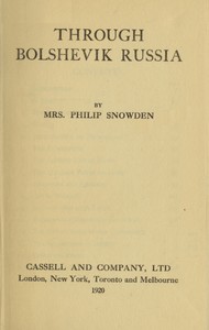 Cover of Through Bolshevik Russia