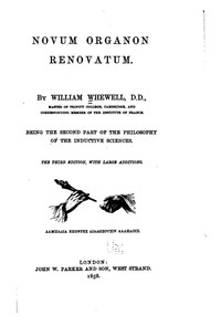 Cover of Novum organon renovatum Being the second part of the philosophy of the inductive sciences