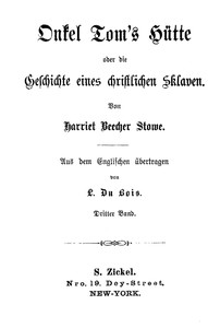 Cover of Onkel Tom's Hütte : $b oder die Geschichte eines christlichen Sklaven. Band 3 (von 3).