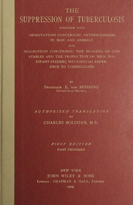 Cover of The suppression of tuberculosis $b Together with observations concerning phthisiogenesis in man and animals and suggestions concerning the hygiene of cow stables and the production of milk for infant-feeding, with special reference to tuberculosis