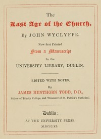 Cover of The last age of the church