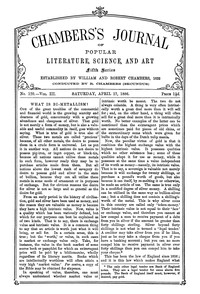 Cover of Chambers's Journal of Popular Literature, Science, and Art, fifth series, no. 120, vol. III, April 17, 1886