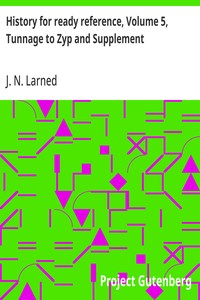 Cover of History for ready reference, Volume 5, Tunnage to Zyp and Supplement
