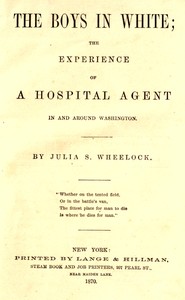 Cover of The boys in white : $b The experience of a hospital agent in and around Washington