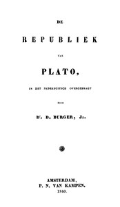 Cover of De republiek van Plato : $b In het Nederduitsch overgebragt