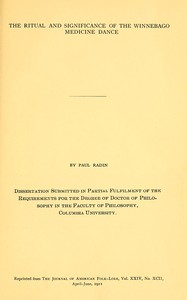Cover of The ritual and significance of the Winnebago medicine dance