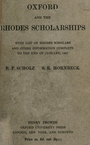 Cover of Oxford and the Rhodes Scholarships