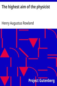 Cover of The highest aim of the physicist