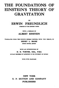 Cover of The foundations of Einstein's theory of gravitation
