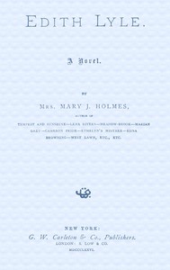 Cover of Edith Lyle : $b A novel