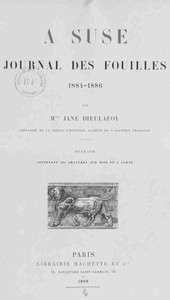 Cover of A Suse : $b Journal des fouilles, 1884-1886