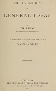 Cover of The evolution of general ideas