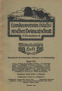 Cover of Landesverein Sächsischer Heimatschutz — Mitteilungen Band XII, Heft 10-12 : $b Monatsschrift für Heimatschutz und Denkmalpflege