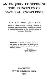 Cover of An enquiry concerning the principles of natural knowledge