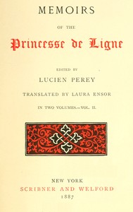 Cover of Memoirs of the Princesse de Ligne, Vol. 2 (of 2)