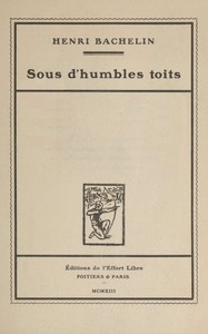 Cover of Sous d'humbles toits