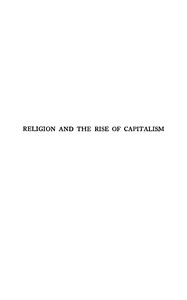 Cover of Religion and the rise of capitalism : $b A historical study