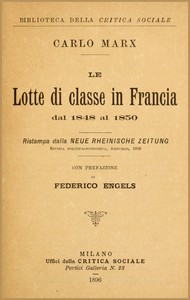 Cover of Le lotte di classe in Francia dal 1848 al 1850