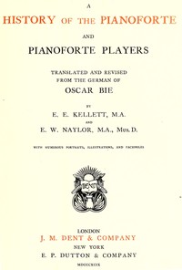 Cover of History of the pianoforte and pianoforte players