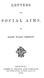 Cover of Letters and social aims