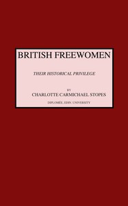 Cover of British freewomen : $b Their historical privilege