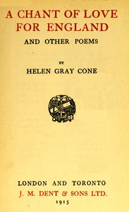 Cover of A chant of love for England, and other poems
