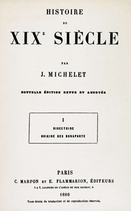 Cover of Histoire du XIXe siècle (volume 1/3) : $b I. Directoire. Origine des Bonaparte