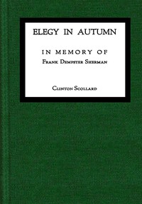 Cover of Elegy in Autumn : $b In memory of Frank Dempster Sherman