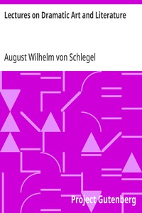 Cover of Lectures on Dramatic Art and Literature