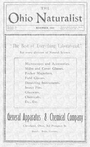Cover of The Ohio Naturalist, Vol. II, No. 1, November, 1901
