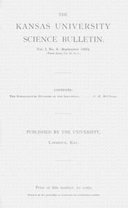 Cover of The Kansas University science bulletin, Vol. I, No. 8, September 1902