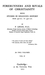 Cover of Forerunners and rivals of Christianity : $b being studies in religious history from 330 B.C. to 330 A.D., Vol. 2 (of 2)