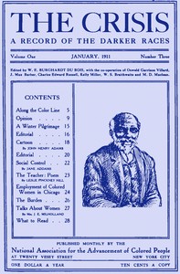 Cover of The crisis : $b A record of the darker races, Vol. I, No. 3, January 1911