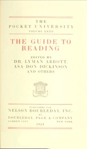 Cover of The Guide to Reading — the Pocket University Volume XXIII