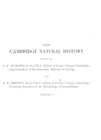 Cover of The Cambridge natural history, Vol. 01 (of 10)