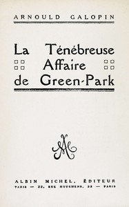 Cover of La ténébreuse affaire de Green-Park
