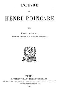 Cover of L'œuvre de Henri Poincaré