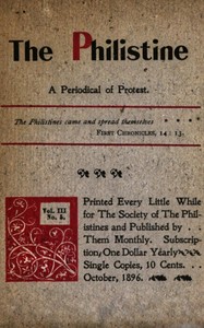 Cover of The Philistine : $b a periodical of protest (Vol. III, No. 5, October 1896)