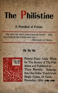 Cover of The Philistine : $b a periodical of protest (Vol. III, No. 6, November 1896)
