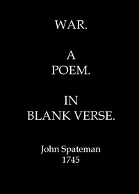Cover of War : $b A poem in blank verse