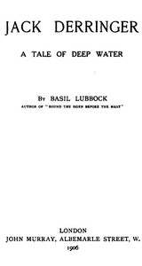 Cover of Jack Derringer : $b A tale of deep water