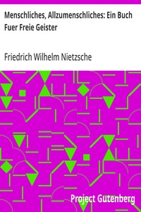 Cover of Menschliches, Allzumenschliches: Ein Buch Fuer Freie Geister
