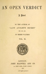 Cover of An open verdict : $b a novel, volume 2 (of 3)