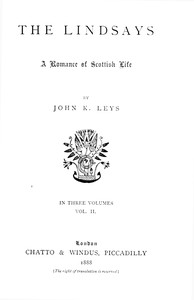 Cover of The Lindsays : $b A romance of Scottish life, Volume 2 (of 3)